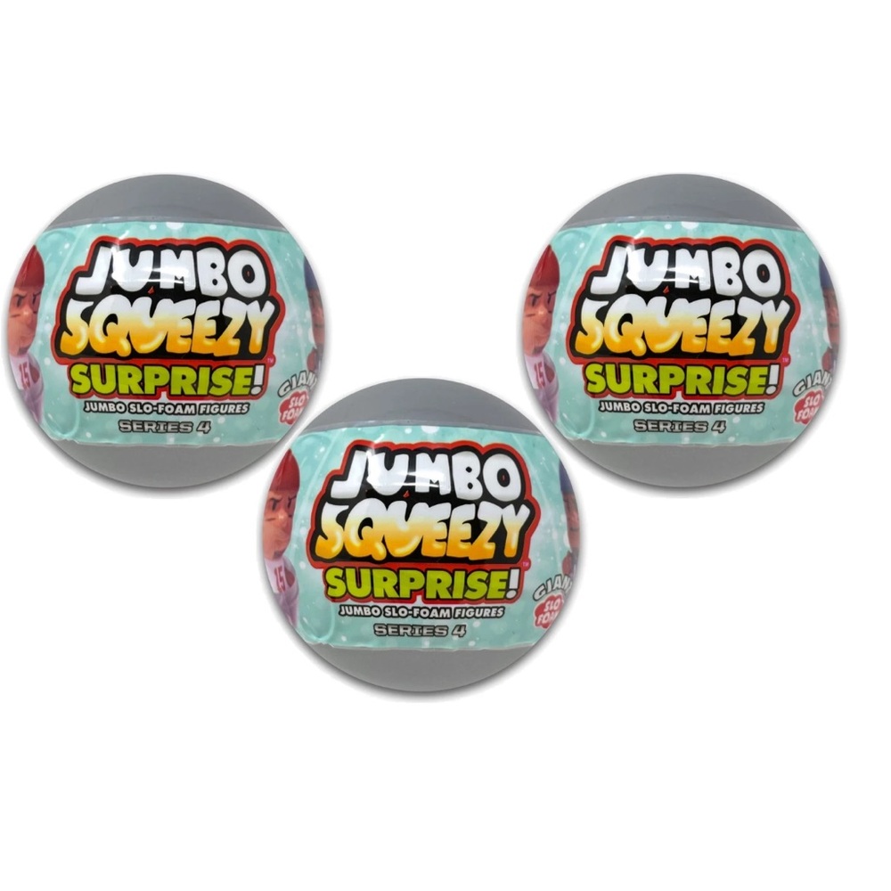 3 Pack - NFL Football Jumbo SqueezyMates Capsules - Series 4 Football surprise